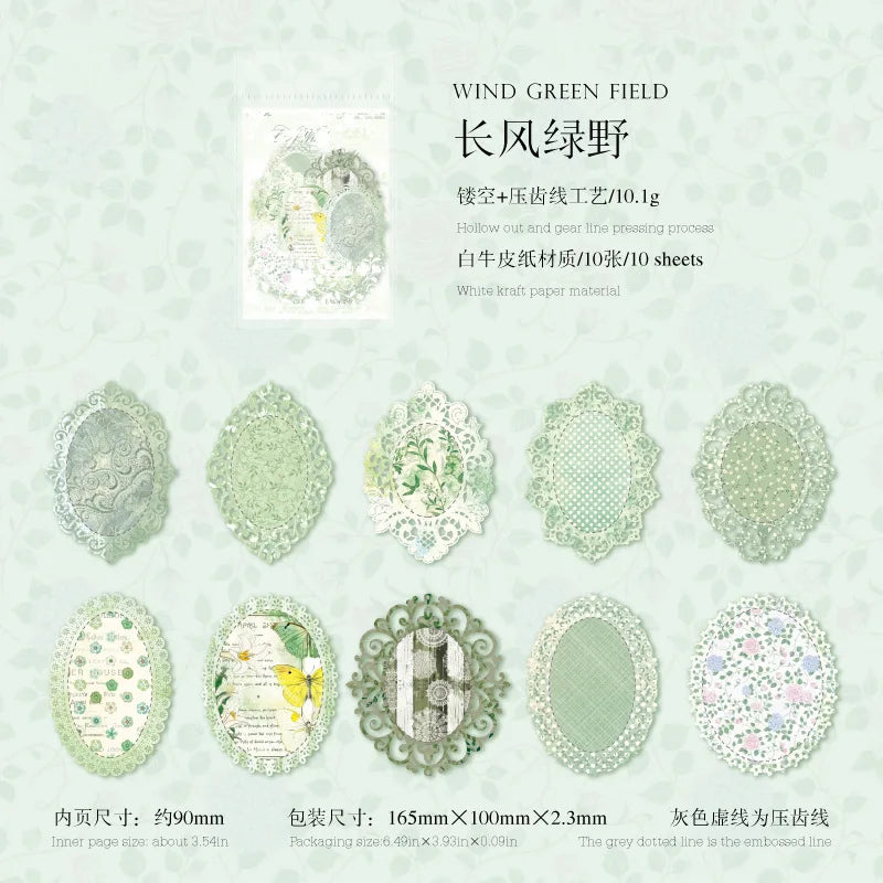 10pcs/lot Material Paper Lace Flower Dream Junk Journal Scrapbooking