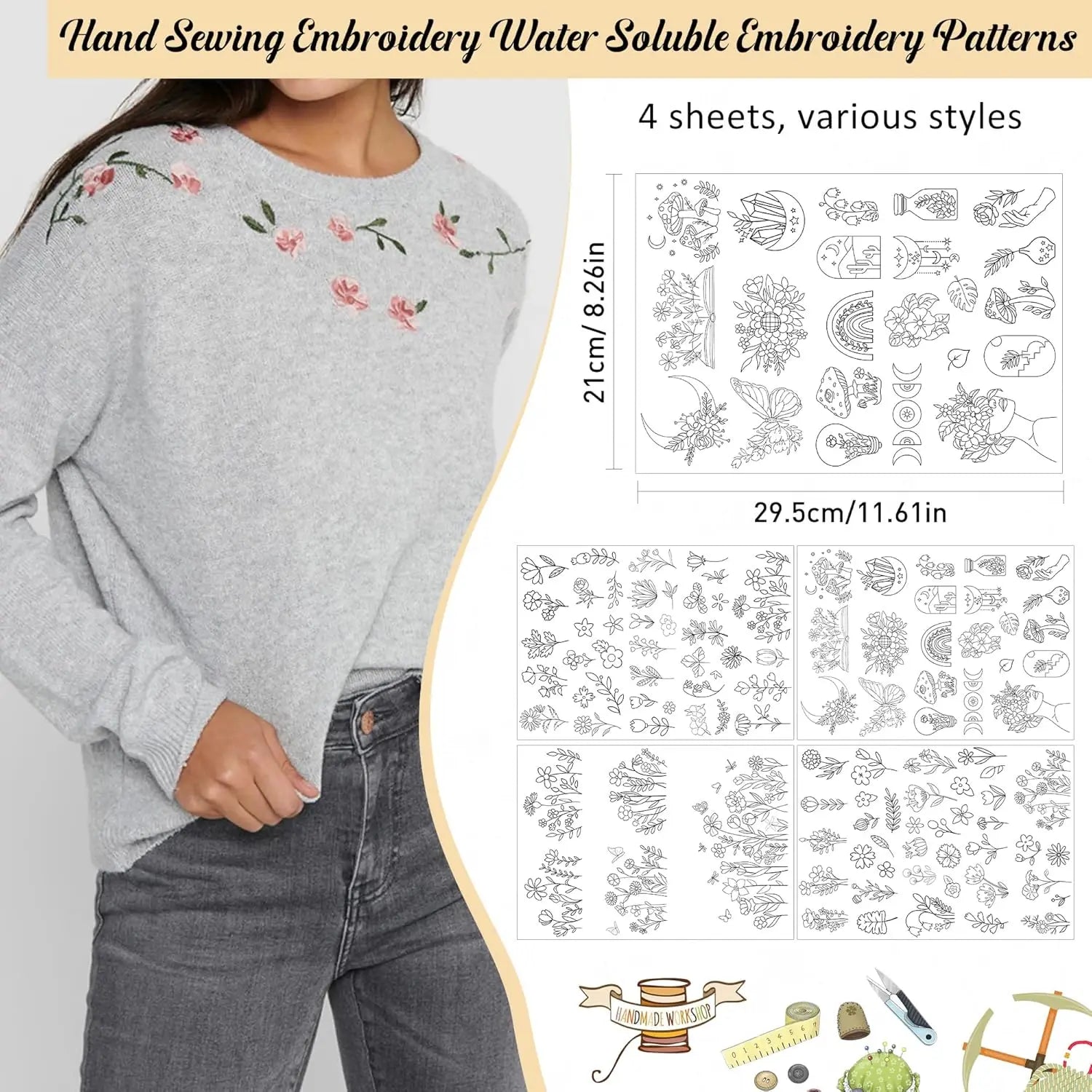 Water Soluble Embroidery Stabilizers Letter Patterns