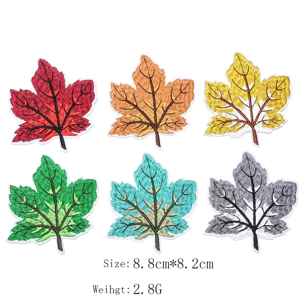 Unique Applique Stickers Colorful Maple Leaf