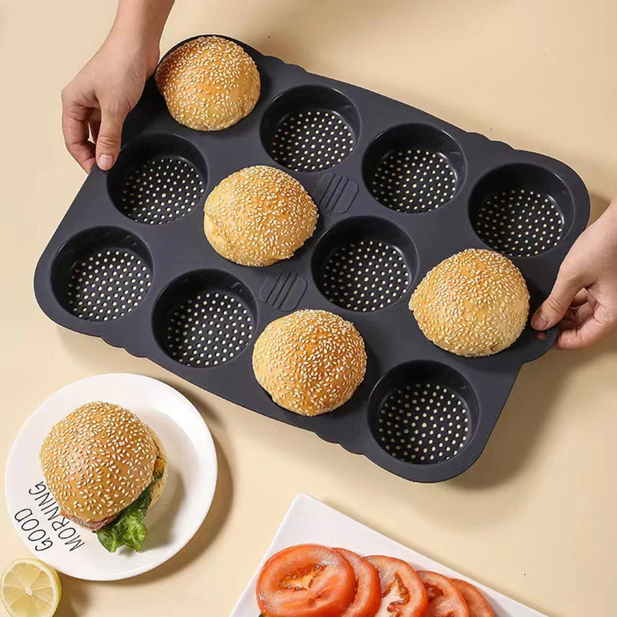 1PC Hamburger Bread mold 12-hole round