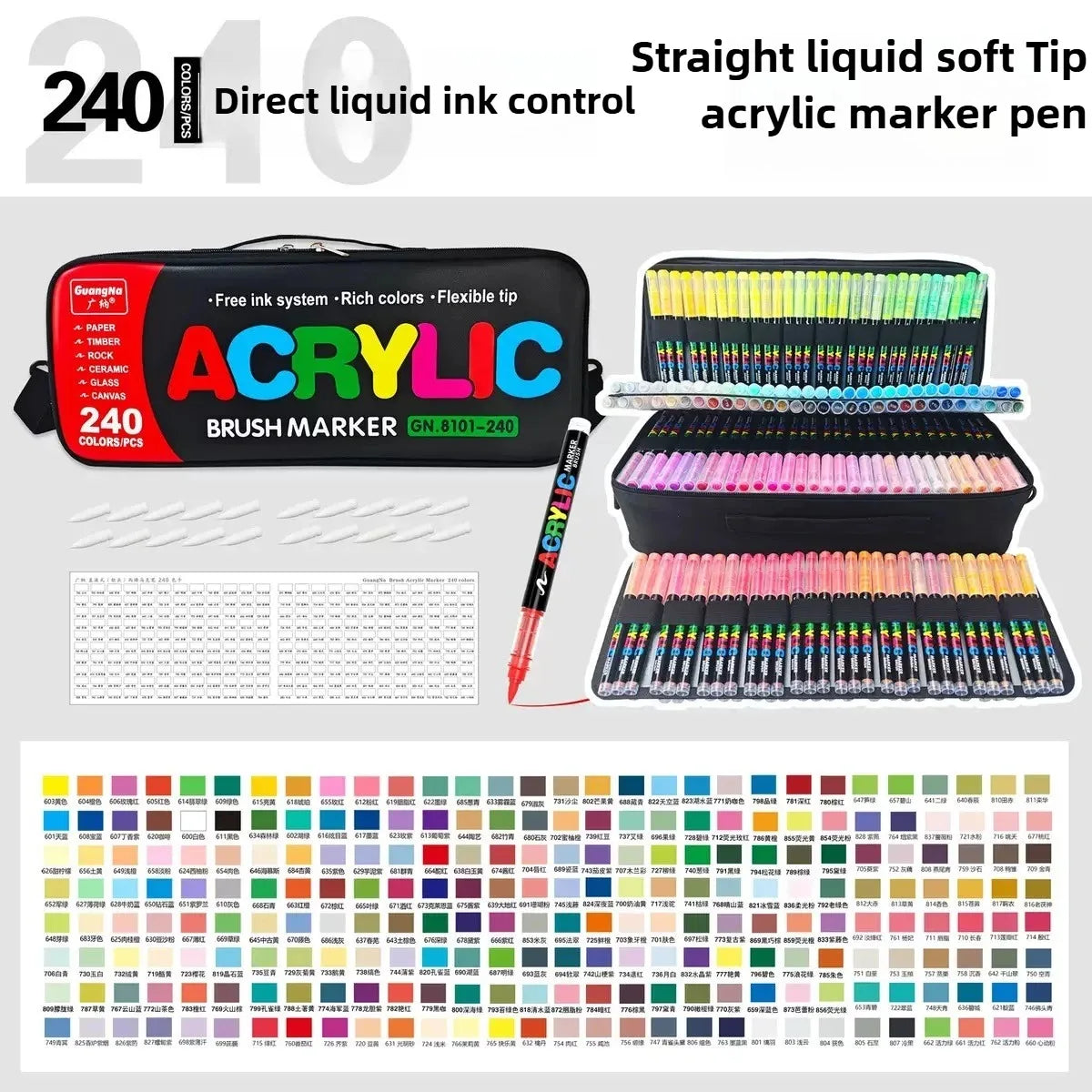 360/12 Colors Acrylic Paint Pens Markers Brush Tip