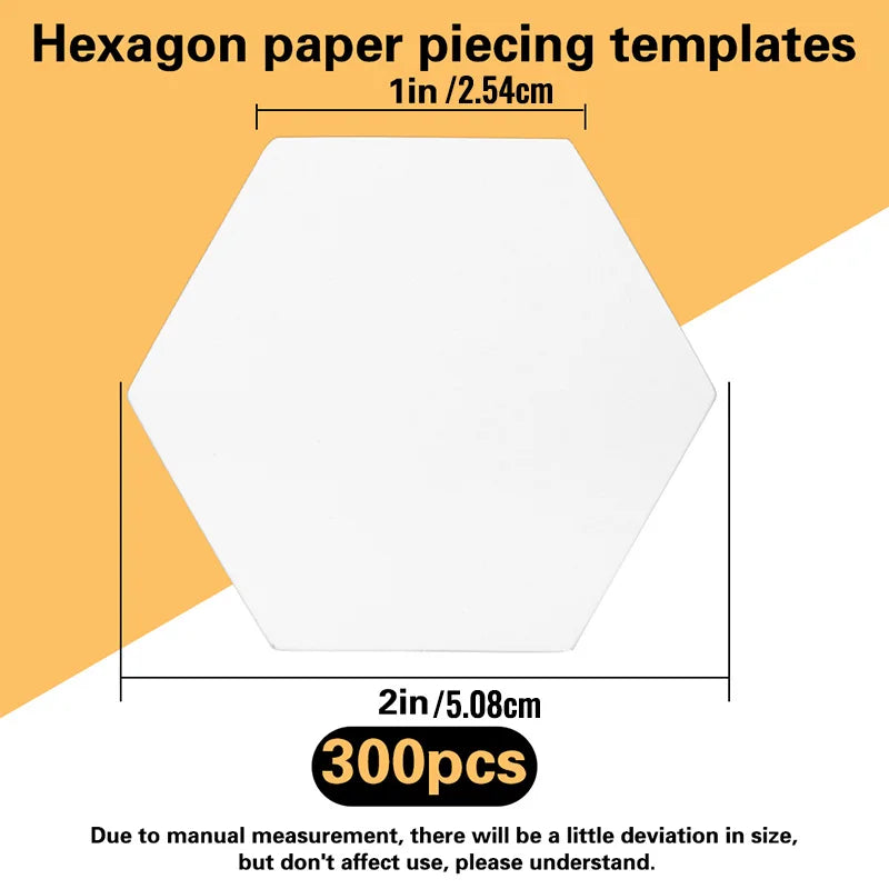 100/200/300 Count Paper Piecing Shapes Hexagon Paper Piecing Templates