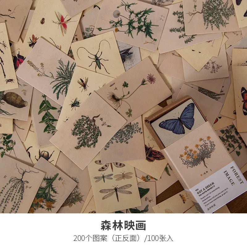 100Pcs Vintage Book Collection Kraft Paper