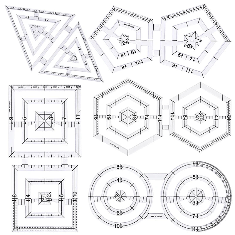 Acrylic Patchwork Ruler and Template Inches Quilting Tools