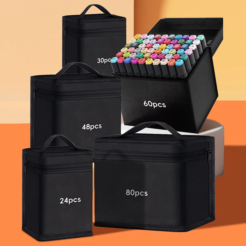 12/24/36/48Pcs Pencil Bag Art Marker Pen Storage Bag Large Capacity