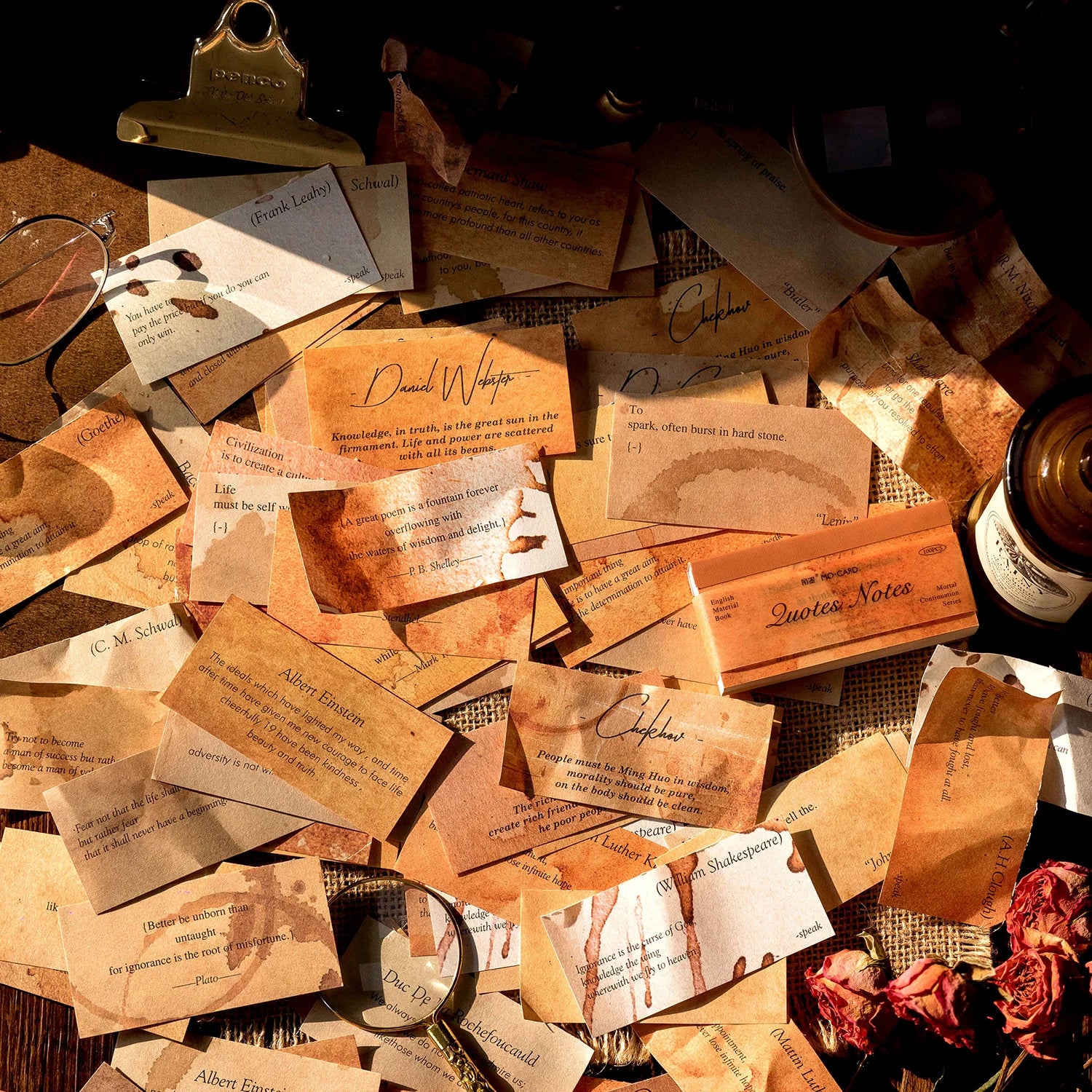 100pcs/pack English Vintage Material Scrapbooking Accessories