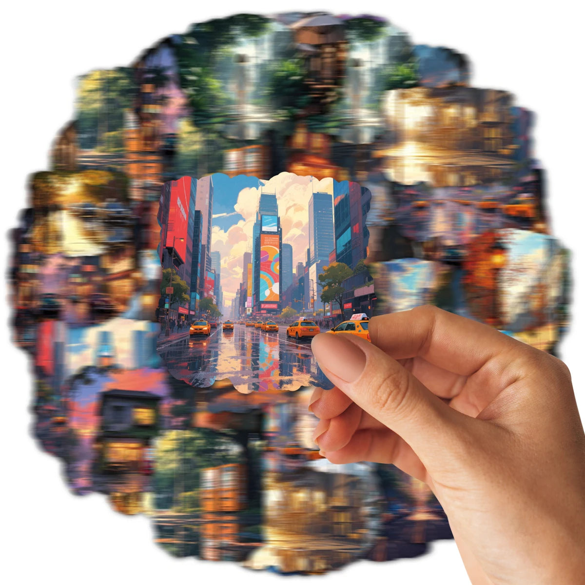 40pcs of PVC Pattern Stickers for Street Scenes After Rain and Sunshine