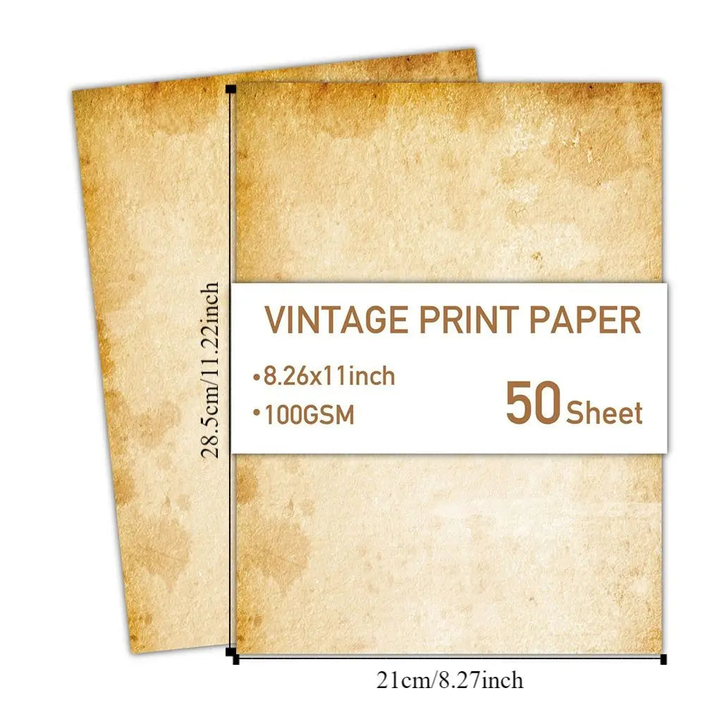 50 Sheets Vintage Stationery Scrapbook Paper