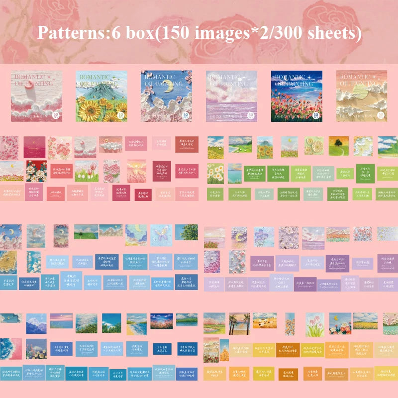 300pcs/pack Cute Stickers Film Paper