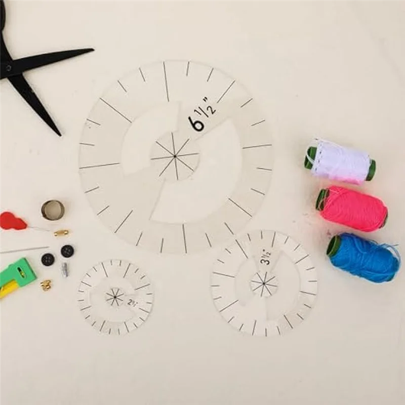 5Pcs Circle Ruler Quilting Template Set