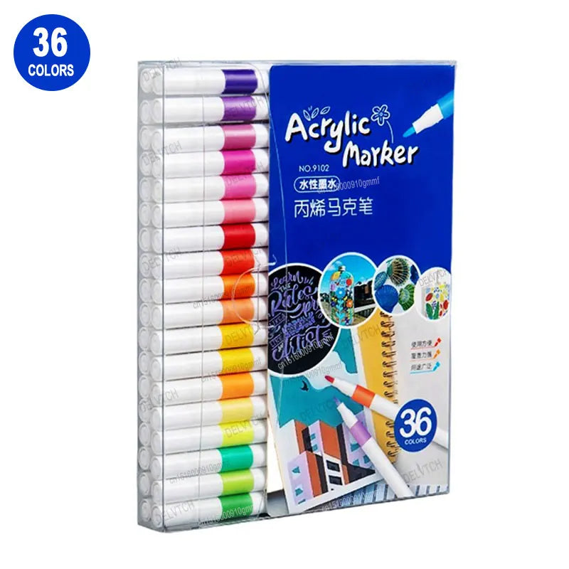 12/24/36/60 Color Set Acrylic Paint Art Marker Pen