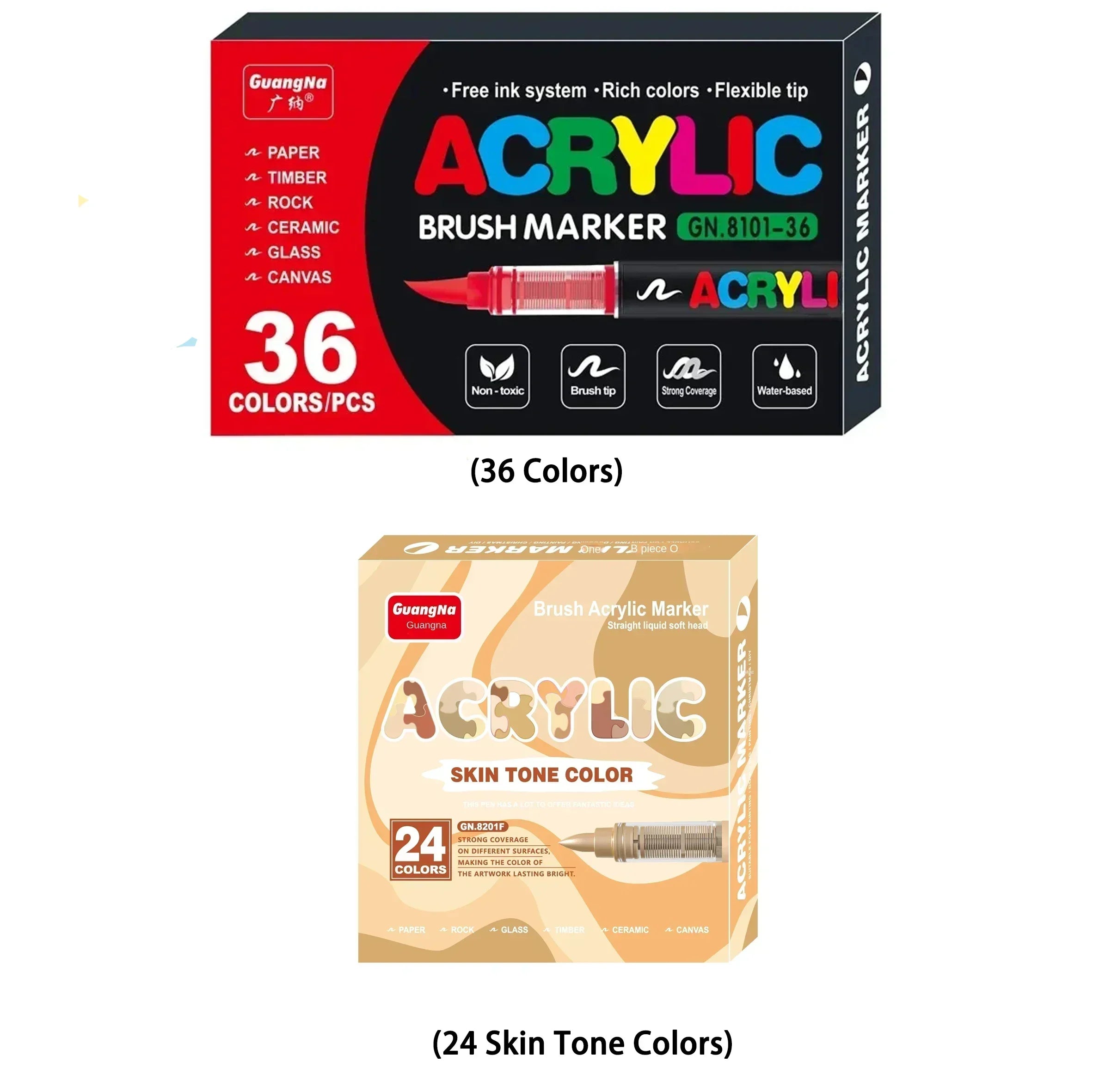 360/12 Colors Acrylic Paint Pens Markers Brush Tip