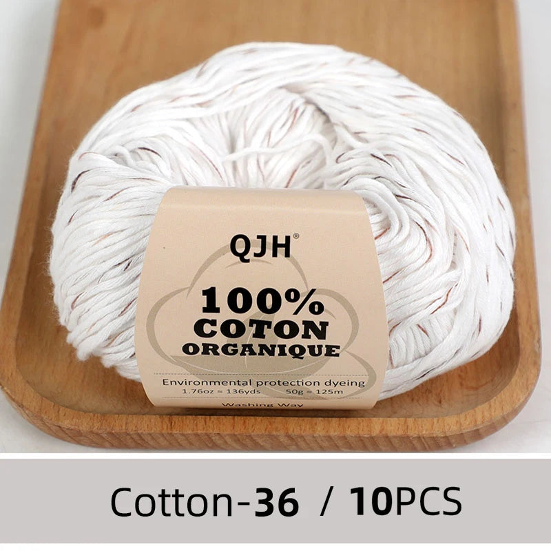 10PCS 100% Organic Cotton Yarn