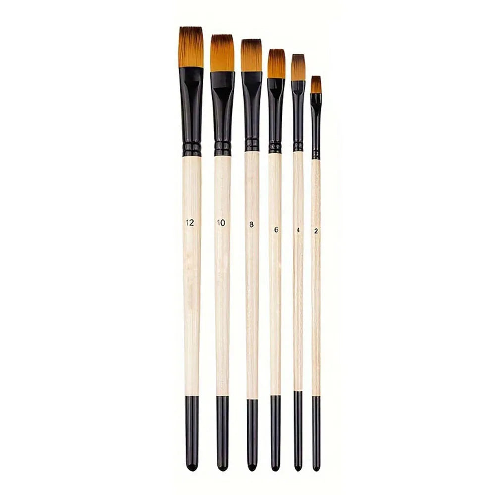 6pcs Artist Paint Brush Set Professional Anti-Shedding