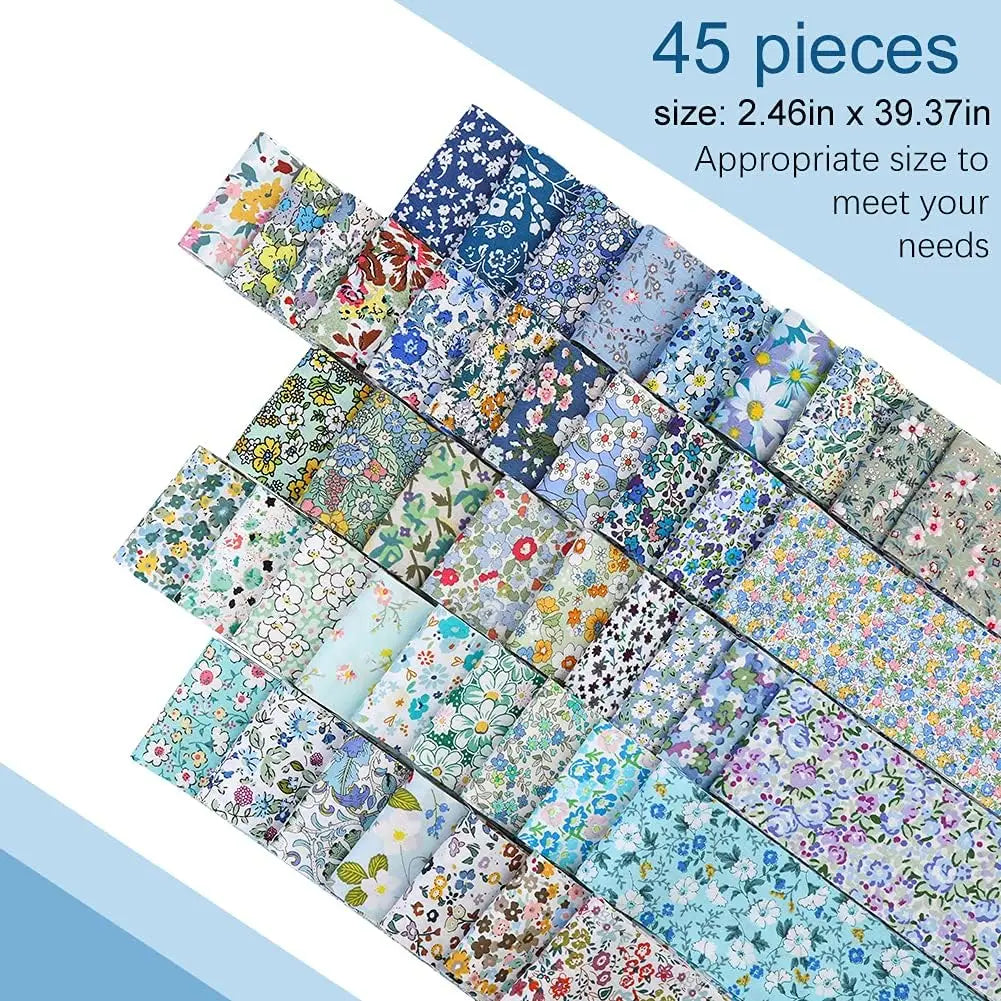 45pcs 6.2x100cm Fabric Jelly Rolls
