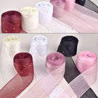 Diamond Pleated Mesh Organza Ribbon