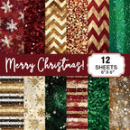 12 Sheets Christmas Scrapbook Paper Pad