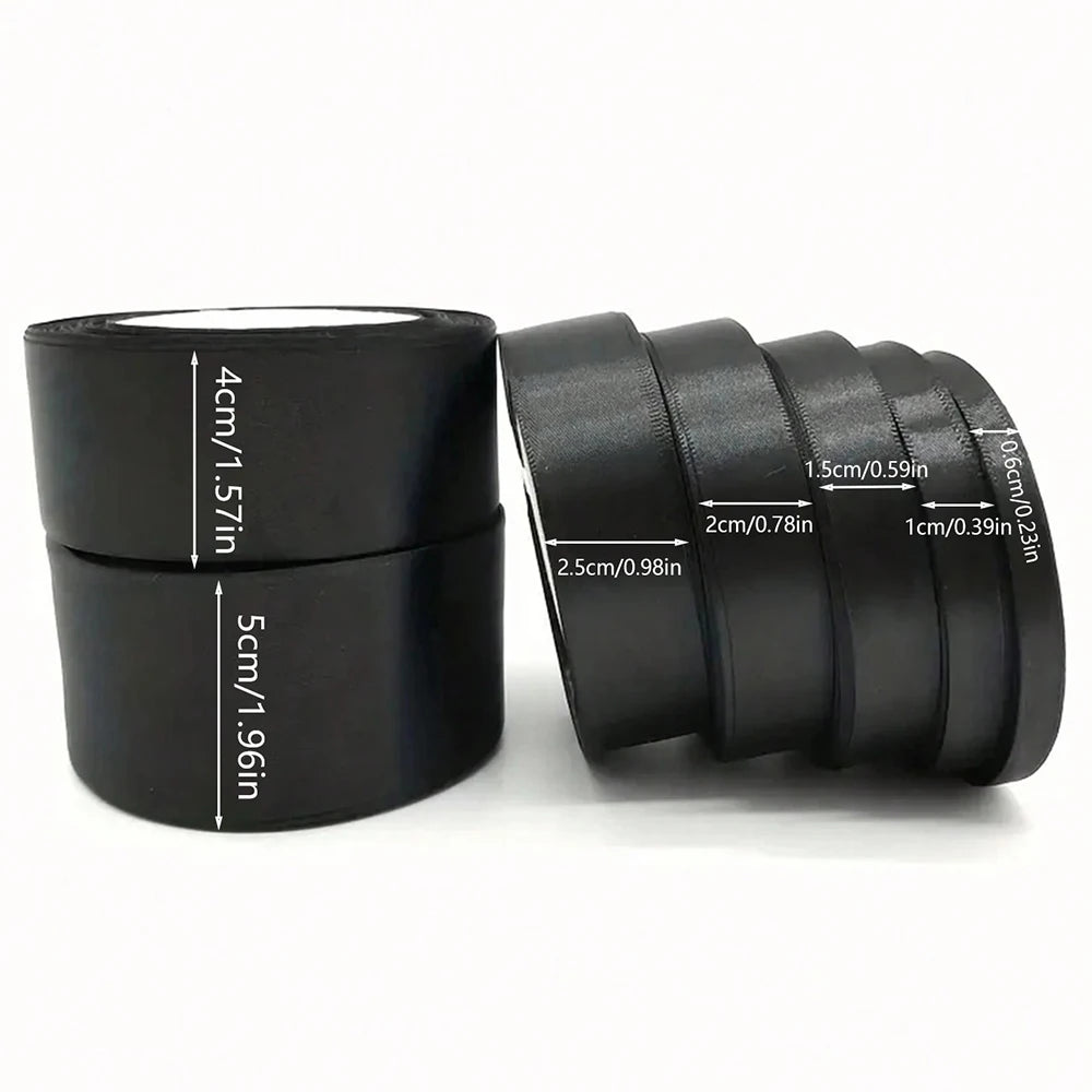 black ribbon 1-5cm wide
