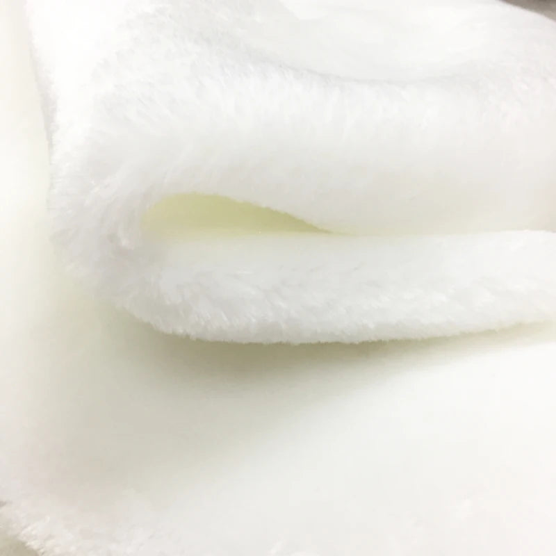 50x160cm Faux White Fur Fabric 100% Polyester