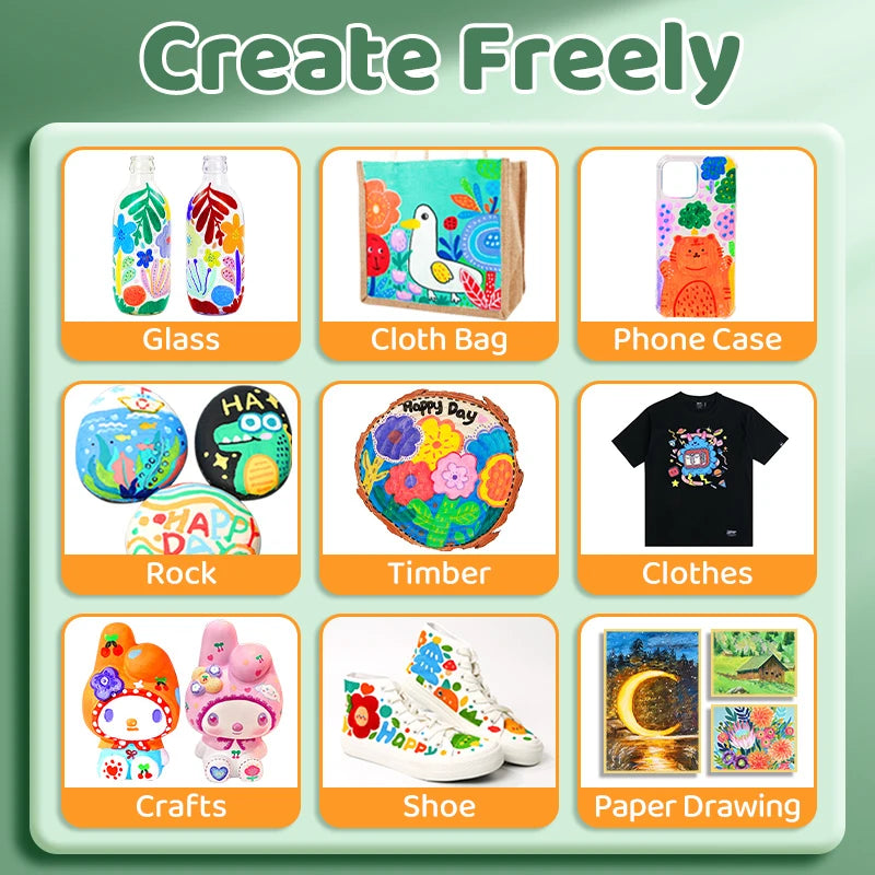 Acrylic Paint Set 12/18/24 Colors 5ml/0.17oz