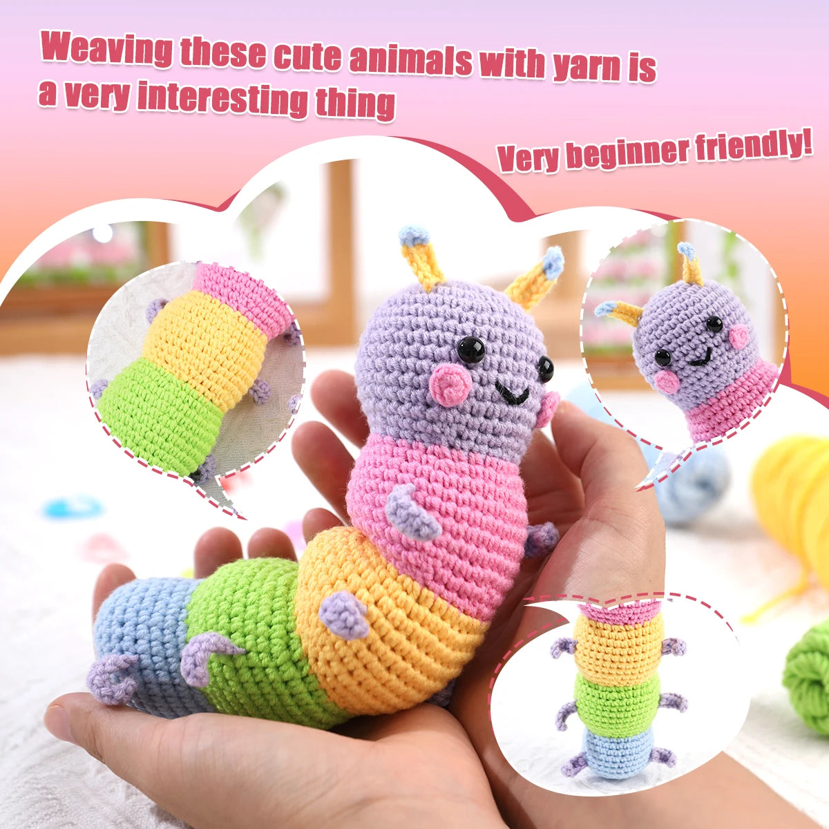 Crochet Animal Caterpillar Kit