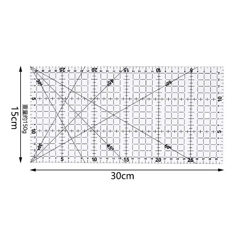 Quilting Ruler Fabric Cutting Ruler with Double Colored Grid Lines
