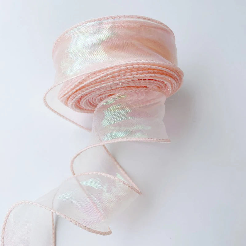 Rainbow Fishtail Ribbons Wave Edge Organza