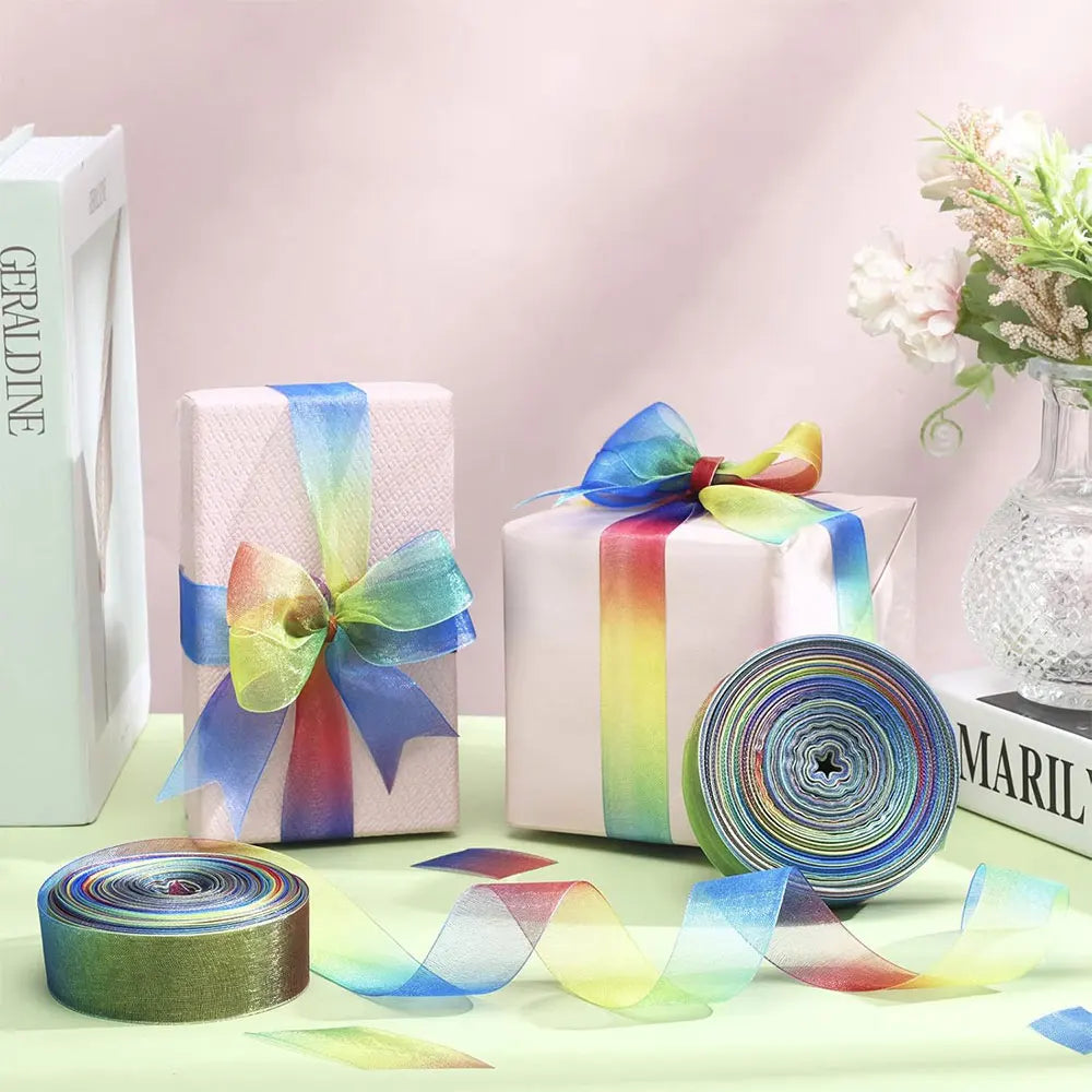 1 Inch x 10 Yard Rainbow Ribbon