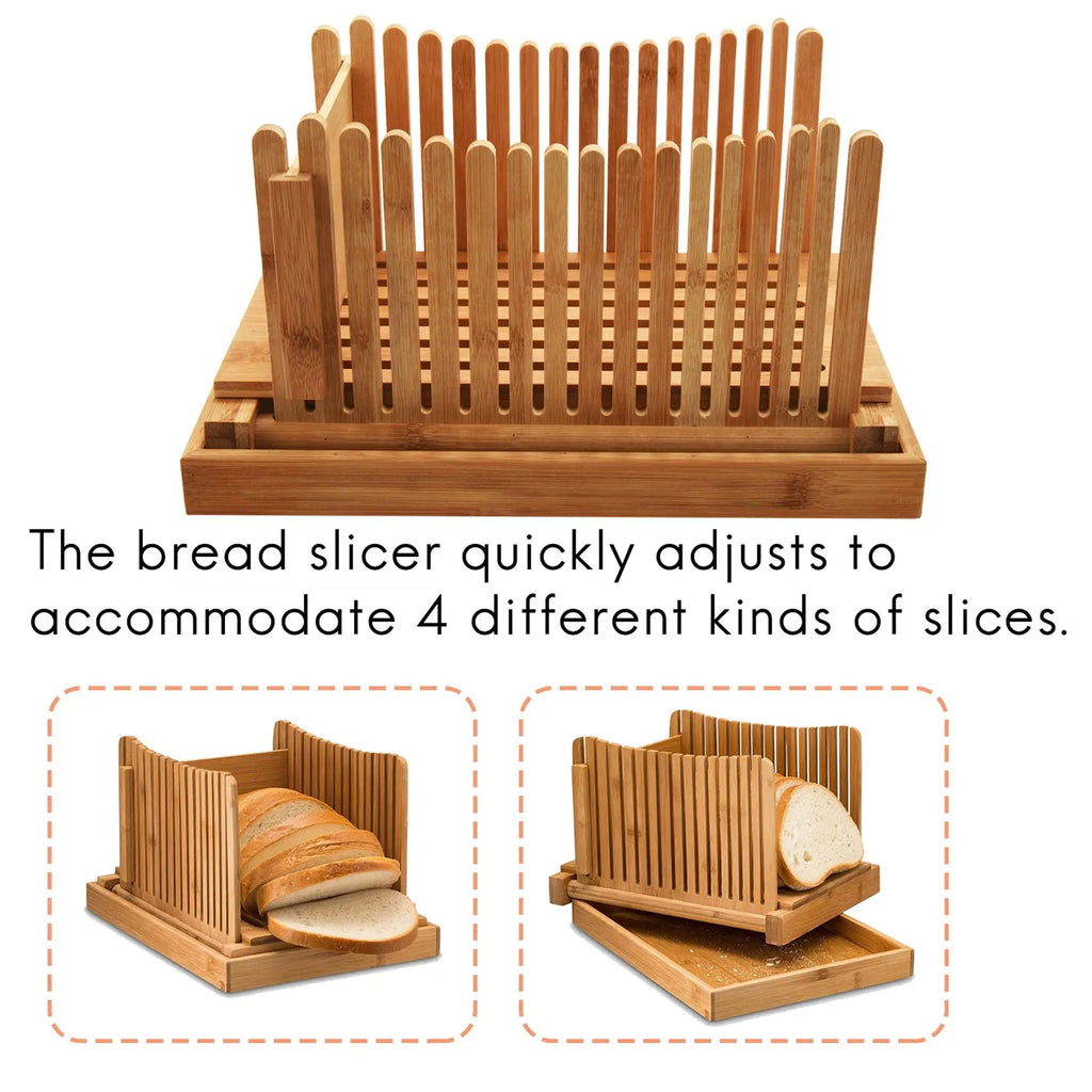 Bamboo Bread Slicer Cutting Guide - Wood Bread Cutter