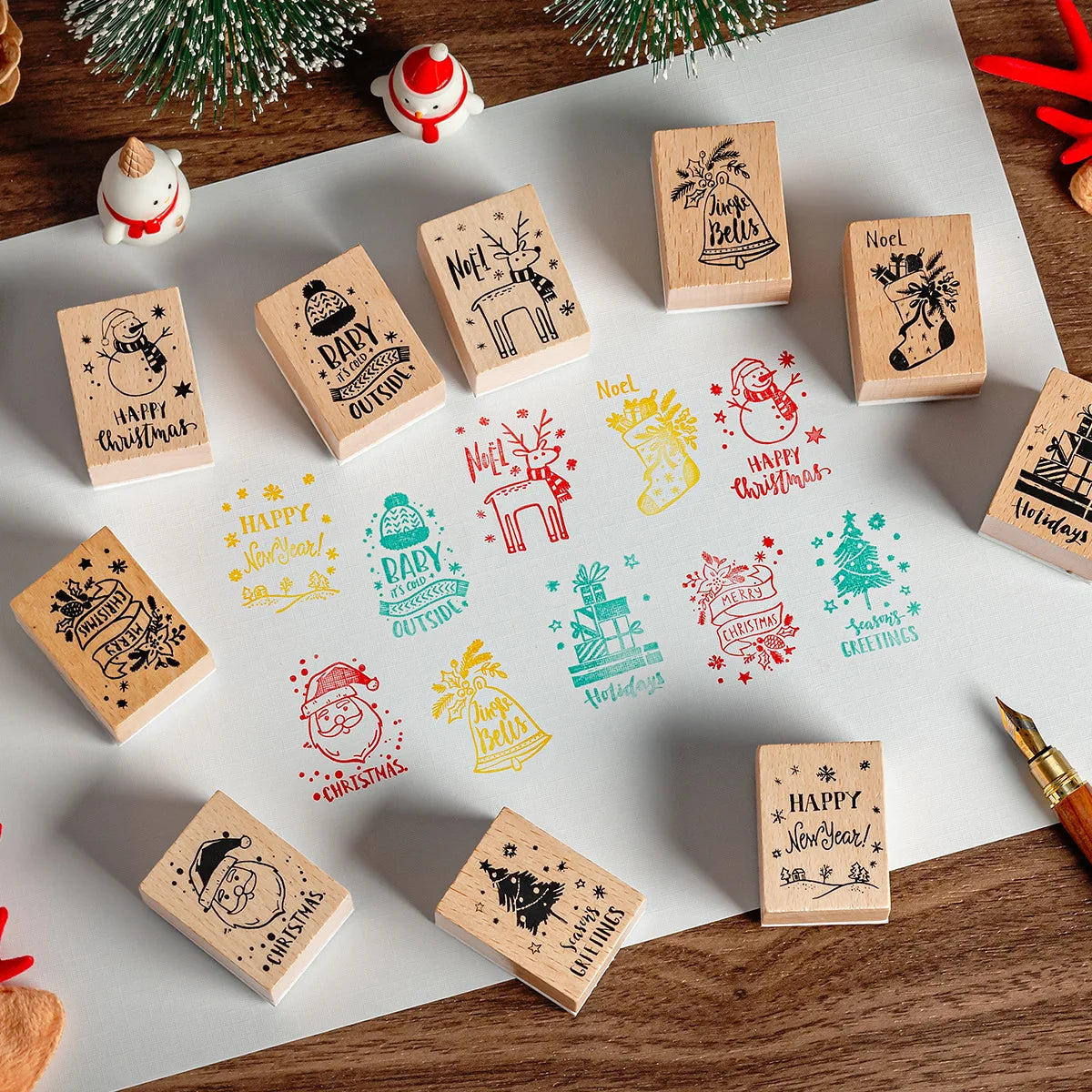 Christmas Wooden Stamp Set