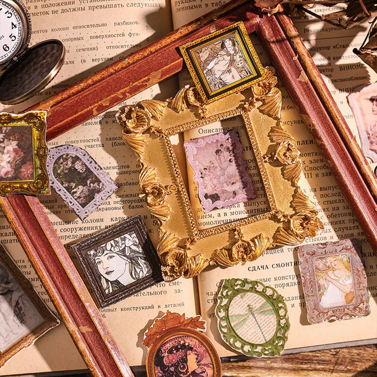 6 pcs/set vintage border stickers