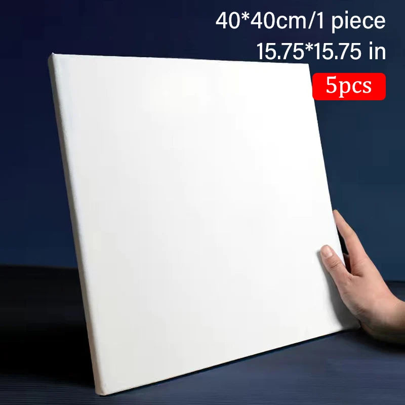 5pcs White Blank Square Artist Canvas