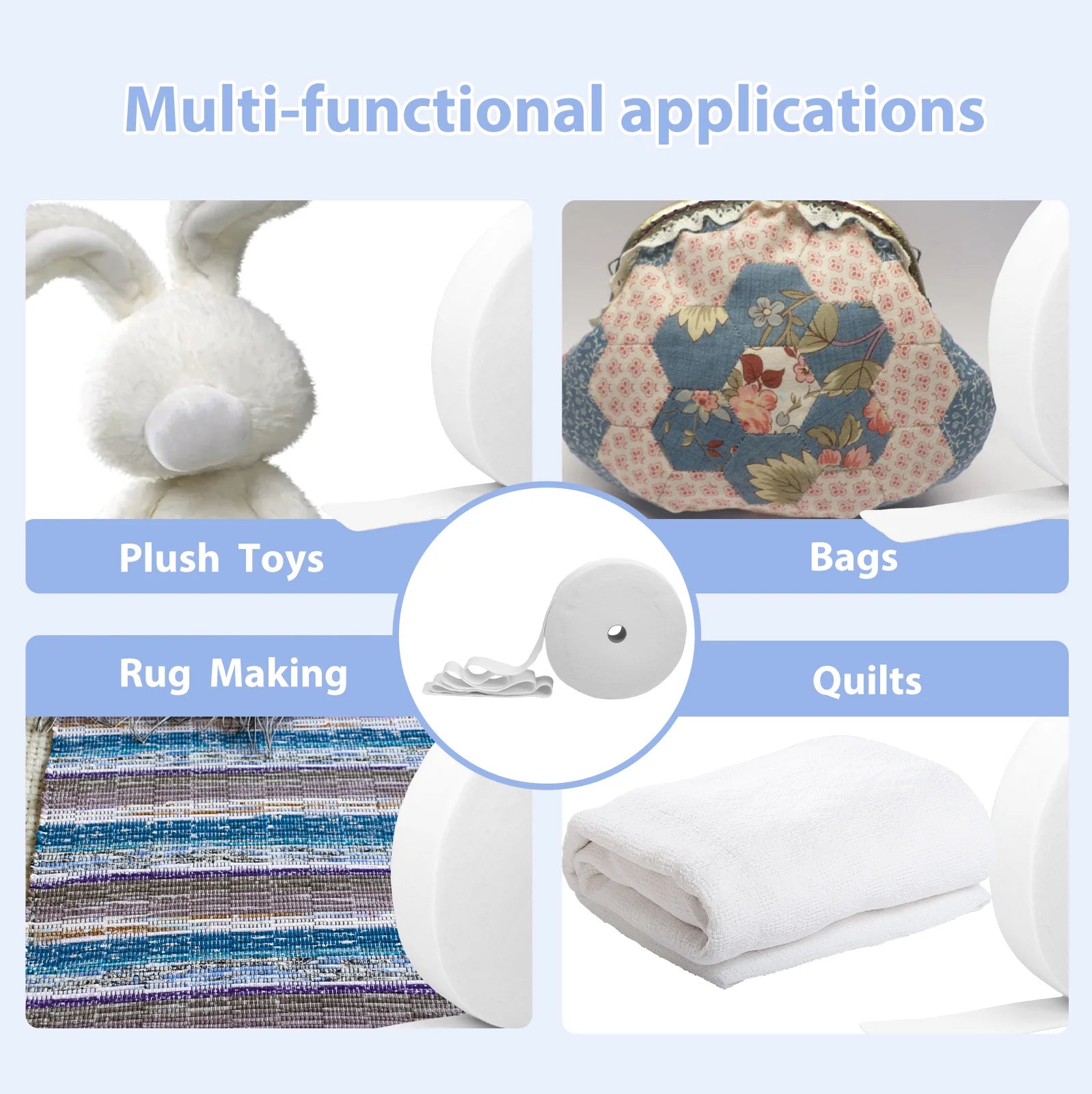 Jelly Roll Batting Strip Cotton Blend Fleece