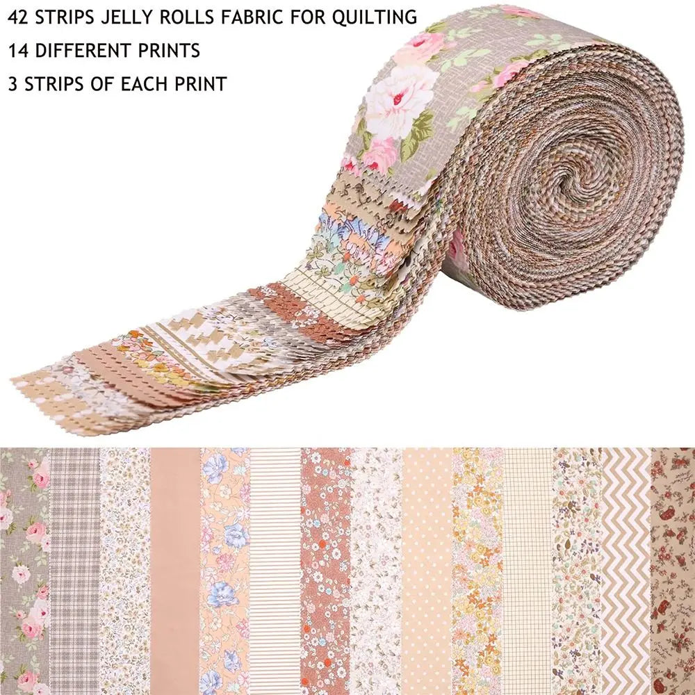 42 Sheets Creative Precuts Fabric Jelly Rolls Vintage Floral