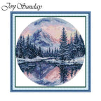 Joy Sunday Four Seasons Scenery Stamped Cross Stitch Kits