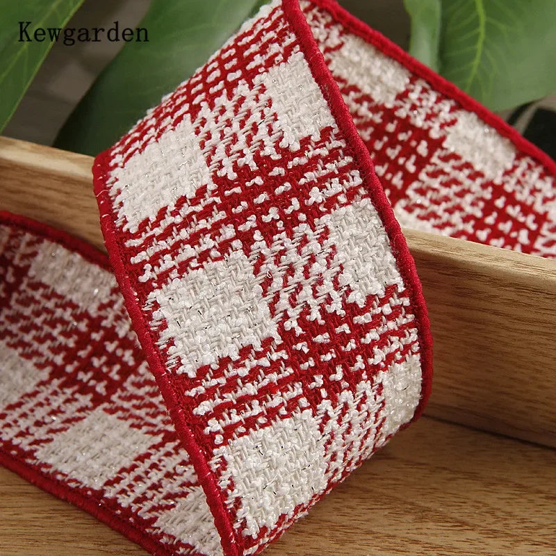 Plaid Linen Cotton Knitting Ribbons