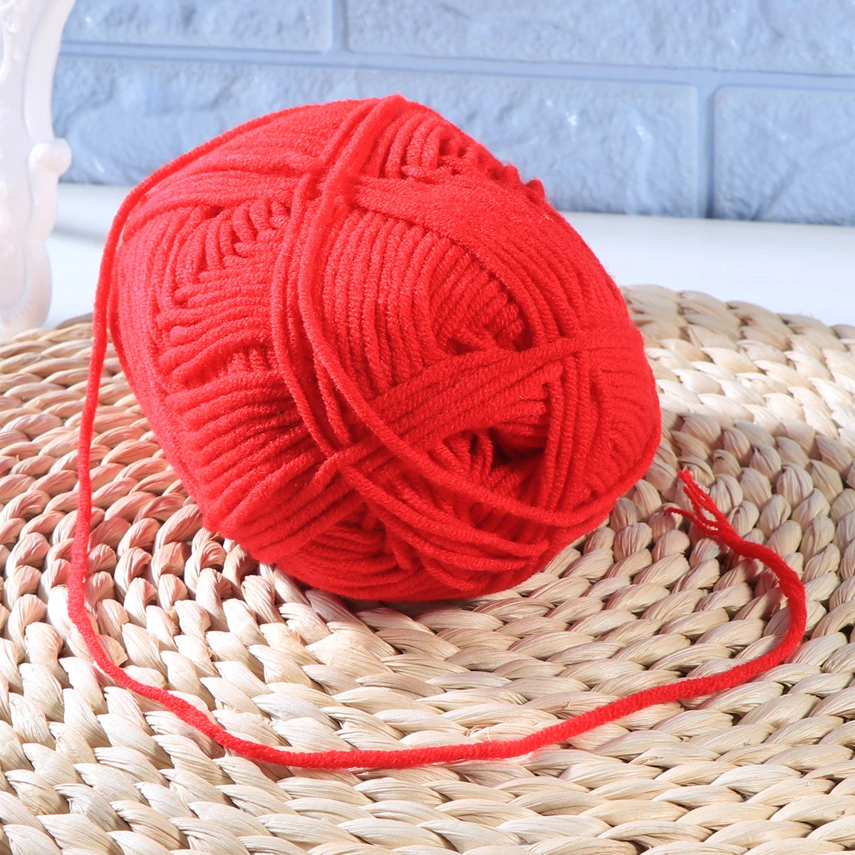 Red Milk Wool Yarn Cotton