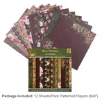 12 Sheets Vintage Background Printed Scrapbooking Paper Pads
