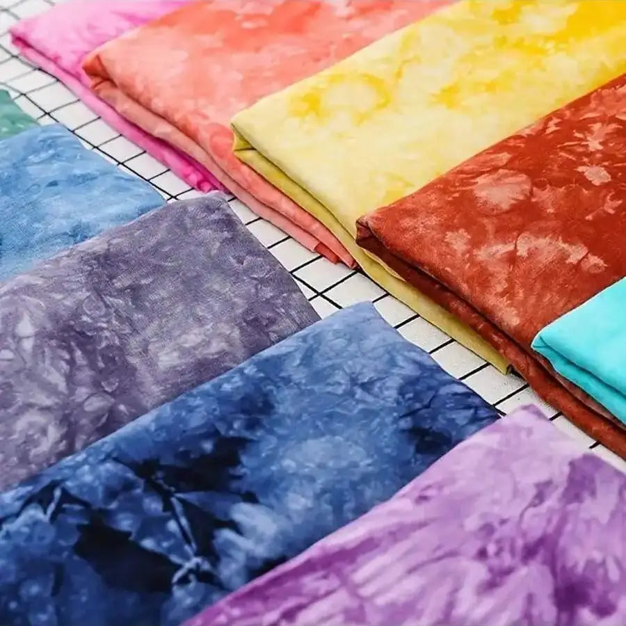 8-pcs tie dye gradient quilted fabric
