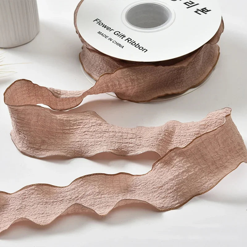 4CM 9 Meters/Roll Wrinkled Lace Edge Ribbons
