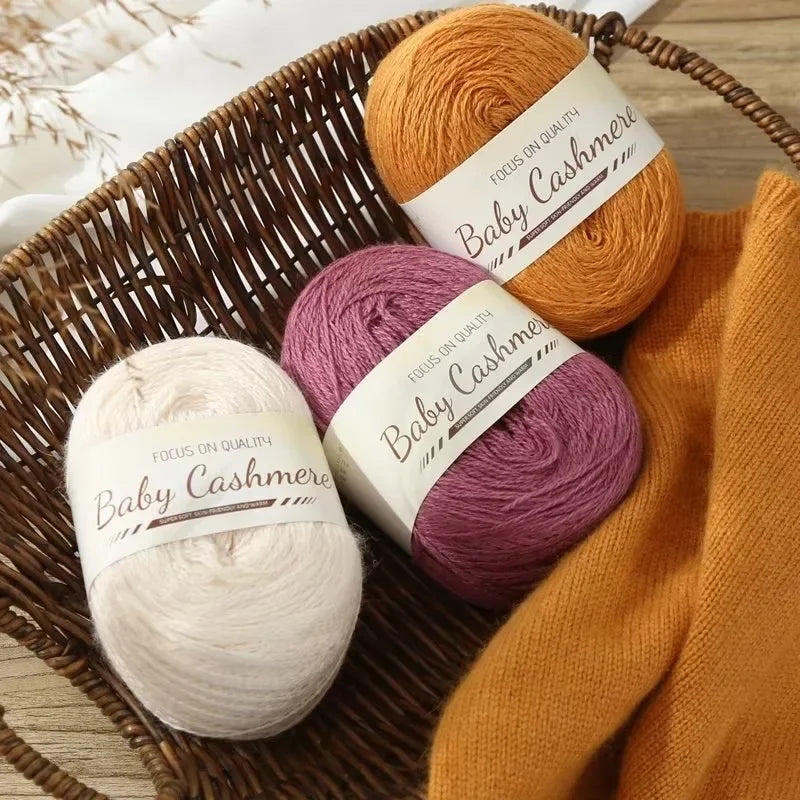 50g/roll Soft Wool Knitting Cashmere Long Thin Yarn