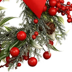 Winter Greenery Wreath with Red Berries