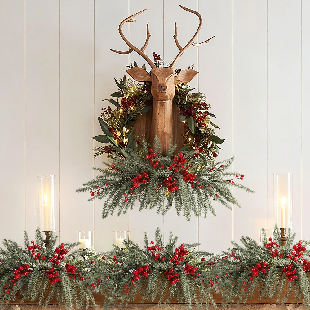 Frosted Artificial Christmas Wreaths