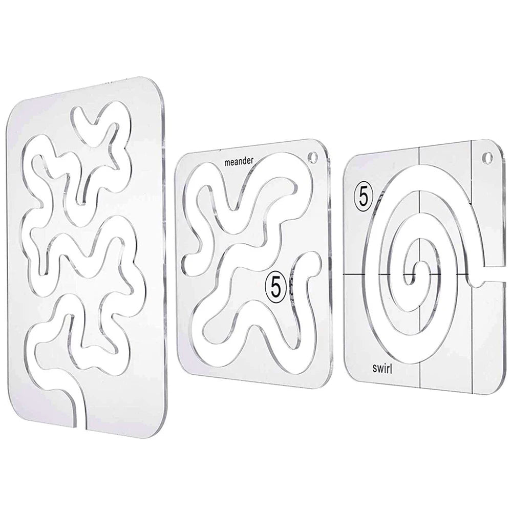 3 Type Quilting Template Free Motion Ruler