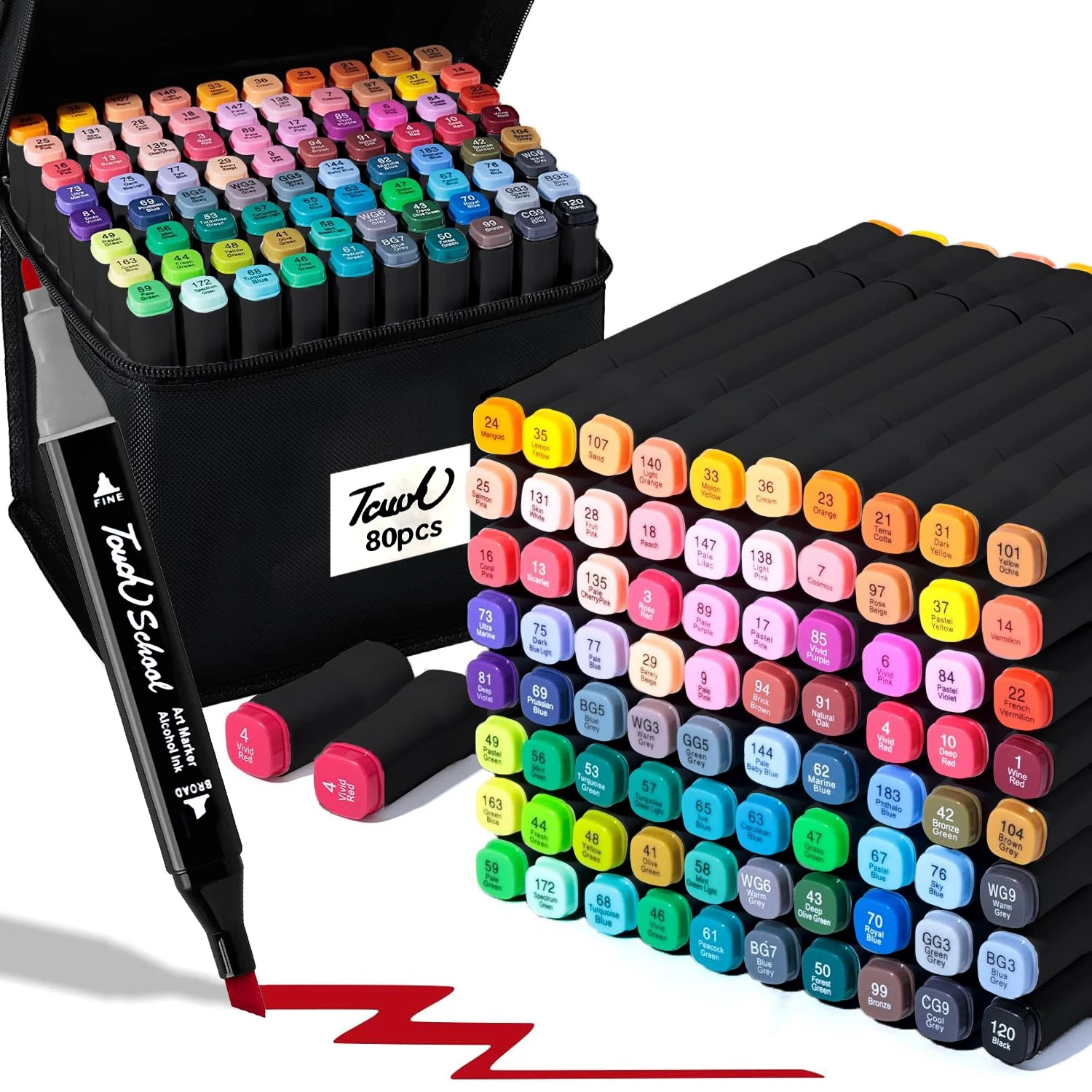 Alcohol Markers Dual Brush Tip Permanent Art Markers Set