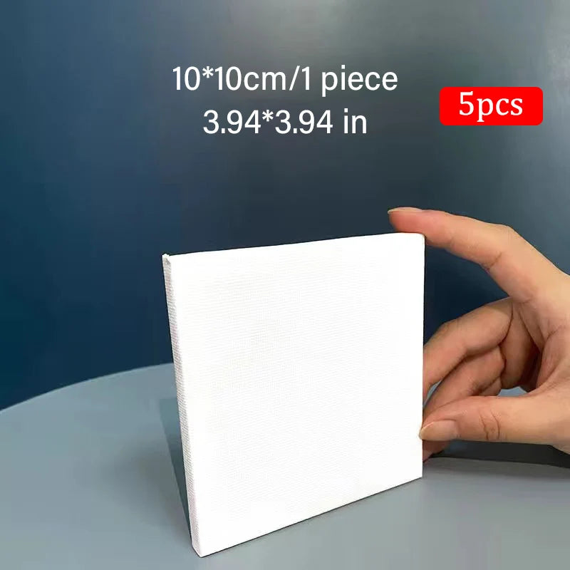 5pcs White Blank Square Artist Canvas