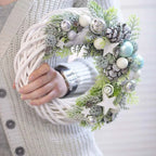 30cm White Wicker Wreath