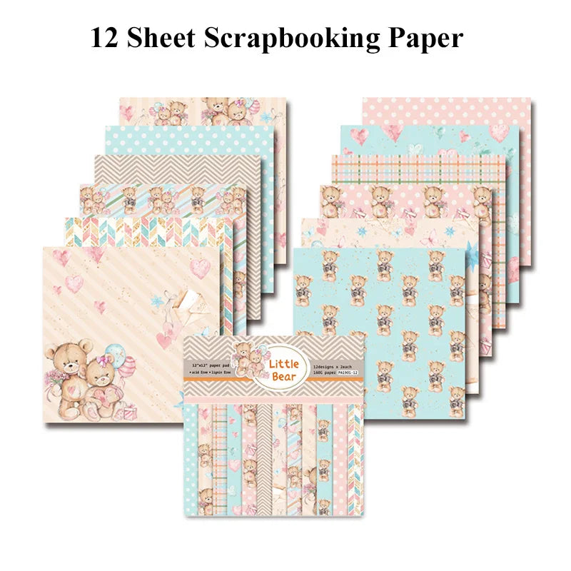 12 Sheet Scrapbook Paper 30x30cm
