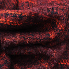 Dark Red Black Butterfly Gauze Plaid Tweed Fabric
