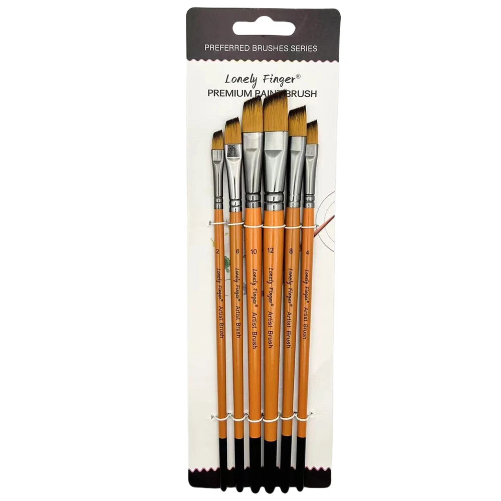 6pcs Artist Paint Brush Set Professional Anti-Shedding